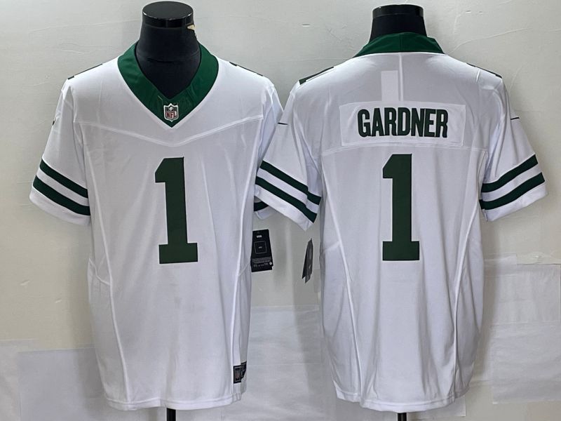 Men New York Jets #1 Gardner White Nike Throwback Player Game NFL Jersey